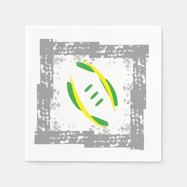 Grey/Green/Yellow Coctail Napkins (Front)