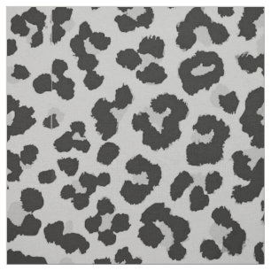 Grey Grey Ash Leopard Cheetah Animal Print Pattern Fabric