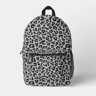 Grey Grey Ash Leopard Cheetah Animal Print Pattern Printed Backpack