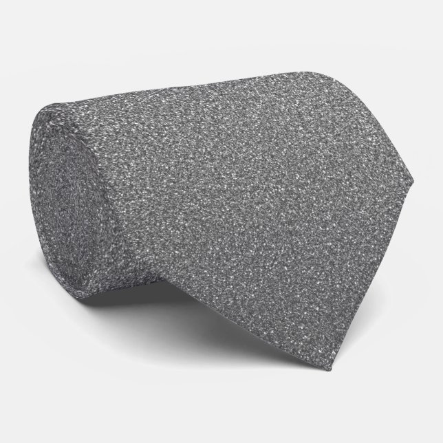 Grey Grey Black White Glitter Modern Gift Favour Tie (Rolled)