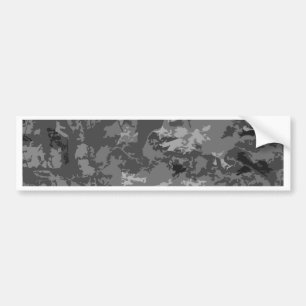 Grey Grey Camo Camouflage Design Pattern Bumper Sticker