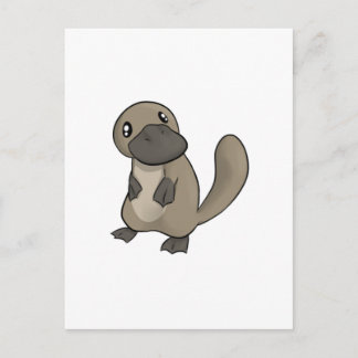 Grey/Grey Cartoon Platypus Postcard