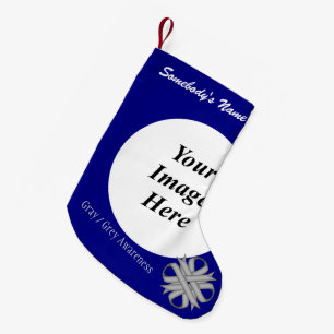Grey/Grey Clover Rbn Template by Kenneth Yoncich Small Christmas Stocking