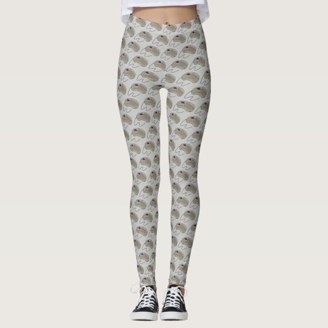 Grey Grey Computer Mouse Electronics Techie Wired Leggings (Front)
