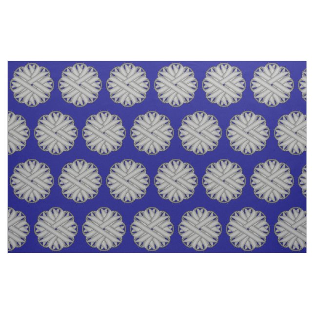 Grey / Grey Flower Ribbon by Kenneth Yoncich Fabric (Fat Quarter)