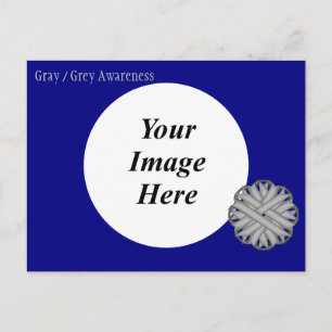 Grey / Grey Flower Ribbon Template by K Yoncich Postcard