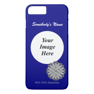 Grey/Grey Flower Ribbon Tmpl by Kenneth Yoncich iPhone 8 Plus/7 Plus Case