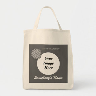 Grey / Grey Flower Ribbon Tmpl by Kenneth Yoncich Tote Bag