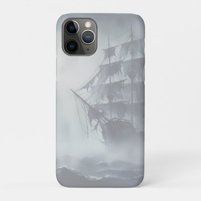 Grey, Grey Fog Pirate Ship 2 Case-Mate iPhone Case (Back)