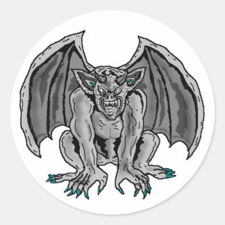 Grey/Grey Gargoyle Classic Round Sticker