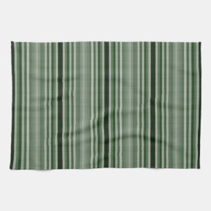 Grey Grey Green Stripes Tea Towel
