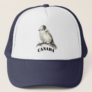 Grey Grey Jay Bird Canada's National Birder  Trucker Hat