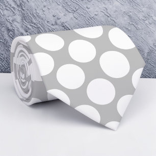 Grey Grey Jumbo Polka Dots Custom Necktie