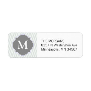 Grey & Grey Modern Chevron Custom Monogram