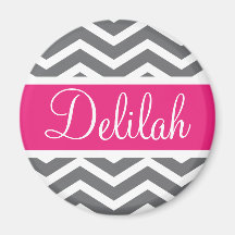Grey Grey Pink Chevron Name