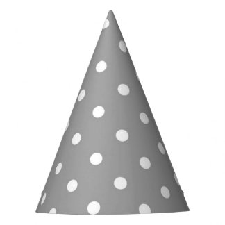 Grey grey polka dot modern glamour neutral party hat