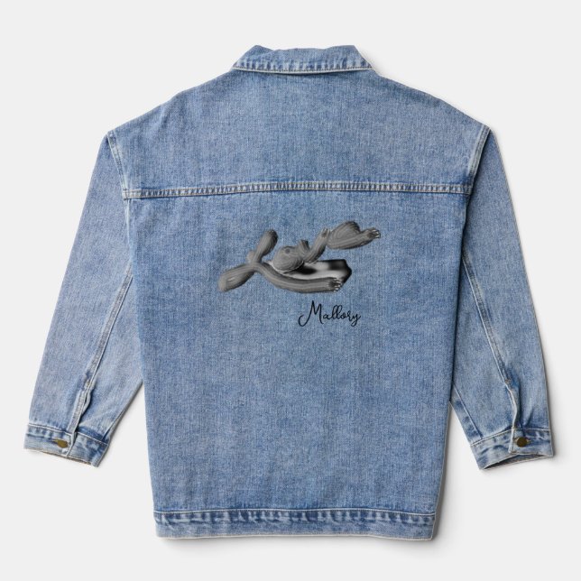 Grey Grey Punk Love with Insignia Monogram Denim Jacket (Back)