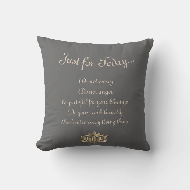 Grey Grey Reiki Principles Cushion (Front)