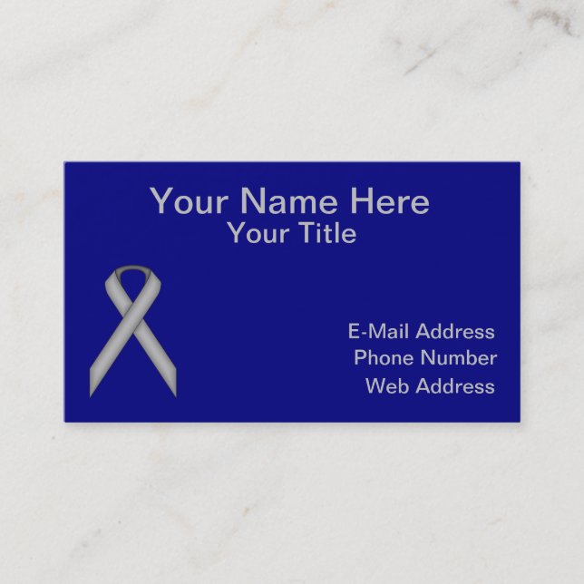 Grey / Grey Standard Ribbon by Kenneth Yoncich Business Card (Front)