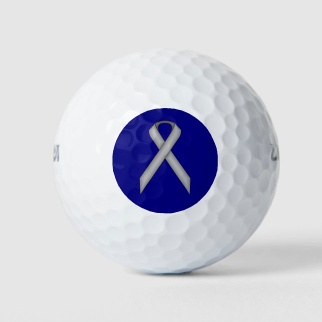 Grey / Grey Standard Ribbon by Kenneth Yoncich Golf Balls (Front)