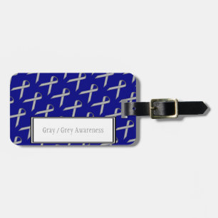 Grey / Grey Standard Ribbon by Kenneth Yoncich Luggage Tag