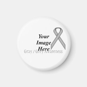 Grey / Grey Standard Ribbon by Kenneth Yoncich Magnet