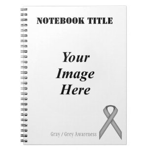 Grey / Grey Standard Ribbon by Kenneth Yoncich Notebook