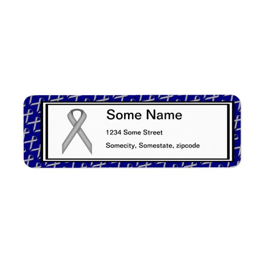 Grey / Grey Standard Ribbon by Kenneth Yoncich Return Address Label
