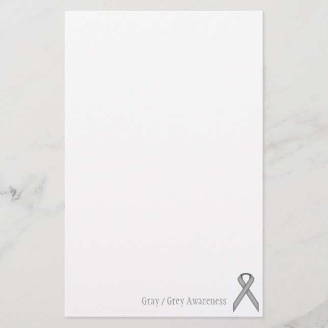 Grey / Grey Standard Ribbon by Kenneth Yoncich Stationery (Front)