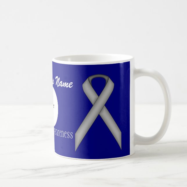 Grey/Grey Standard Ribbon Tmpl by Kenneth Yoncich Coffee Mug (Right)