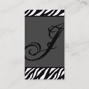 Grey Grey White Zebra Print Pattern Business Card
