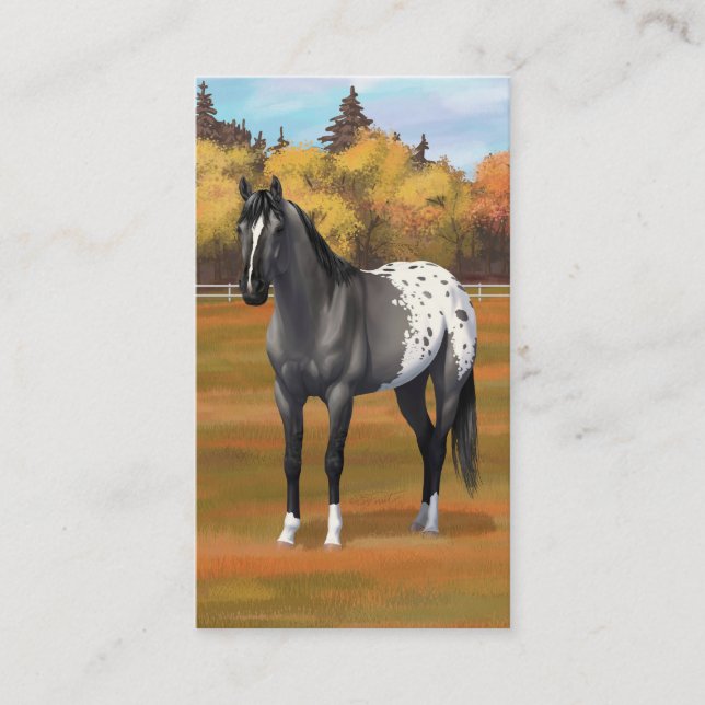 Grey Grulla Appaloosa Quarter Horse Stallion Business Card (Front)