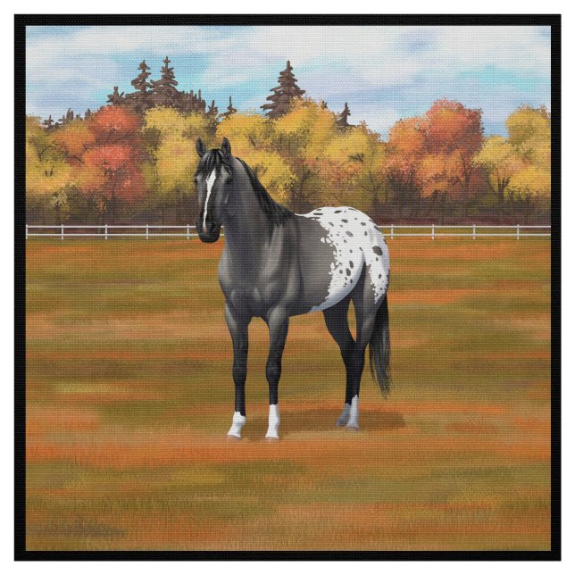 Grey Grulla Appaloosa Quarter Horse Stallion Fabric (Swatch)