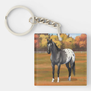 Grey Grulla Appaloosa Quarter Horse Stallion Key Ring