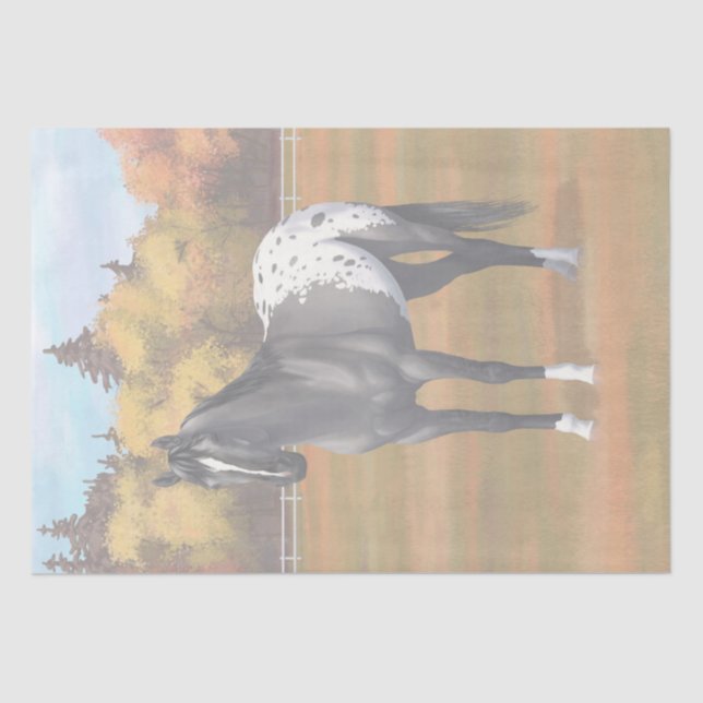 Grey Grulla Appaloosa Quarter Horse Stallion Tissue Paper (Front)