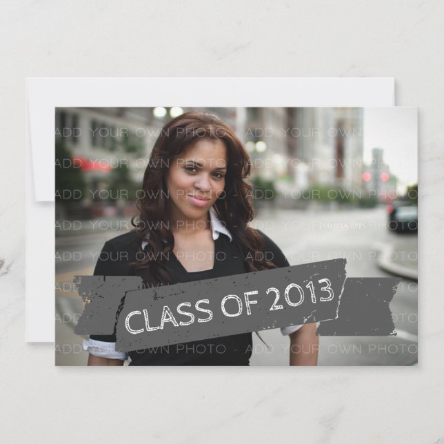 Grey Grunge Banner 2013 Grad Invitation (Front)