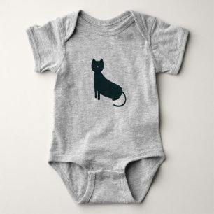 grey grunge cat baby bodysuit