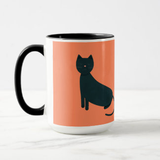 Grey grunge cat mug