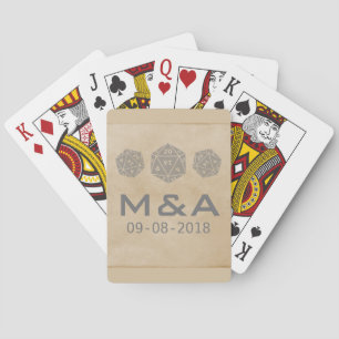 Grey Grunge D20 Dice Gamer Playing Cards