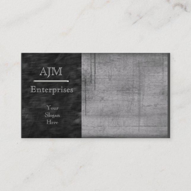 Grey Grunge Minimalist Custom Business Card (Front)