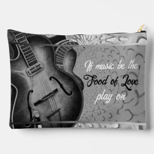 Grey Guitar Music Personalised Travel Accessory Ba Pouch