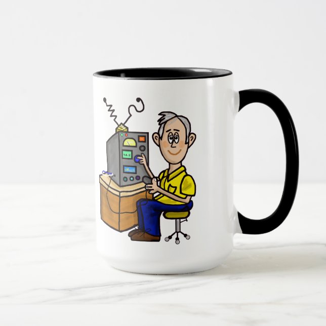 Grey Hair Ham Radio Operator Mug  Customise It! (Right)
