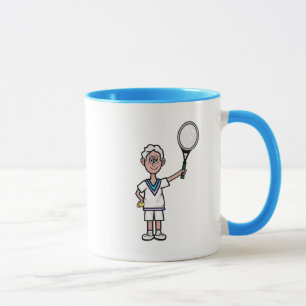 Grey Hair Male Tennis Player Mug