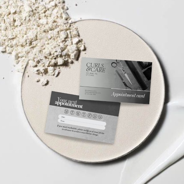 Grey Hair Salon Stylist Modern Reminder Appointment Card (Creator Uploaded)