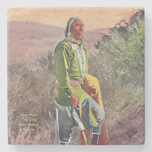 Grey Hair Stone Coaster (Front)