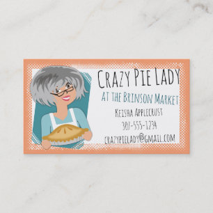 Grey hair woman pie lady bakery baking business card
