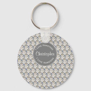 Grey Hamster boy’s personalised Key Ring