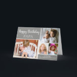 Grey Happy Birthday PAPA Photo Collage Card<br><div class="desc">This modern birthday card for PAPA features a 4 photo collage for your favourite photos with a grey background. The inside has been left blank for your special message This template can be personalised to suit your needs with - "Papa",  "Nonno",  "Dad",  "Daddy" etc</div>