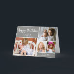 Grey Happy Birthday PAPA Photo Collage Card<br><div class="desc">This modern birthday card for PAPA features a 4 photo collage for your favourite photos with a grey background. The inside has been left blank for your special message This template can be personalised to suit your needs with - "Papa",  "Nonno",  "Dad",  "Daddy" etc</div>