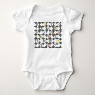 Grey Harlequin  Baby Bodysuit
